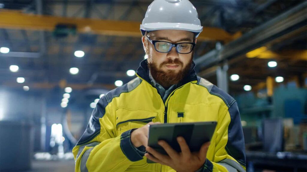 Majestic Construction health and safety advisor carrying out an inspection